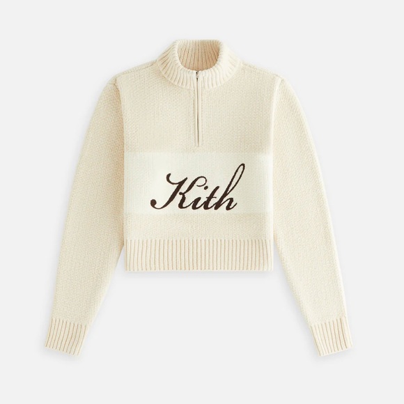 Kith Sweaters - NWOT Kith HUNTER II CHENILLE SCRIPT QUARTER ZIP - WAFFLE (S)